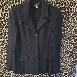 St. John Black Tailored Knit Blazer